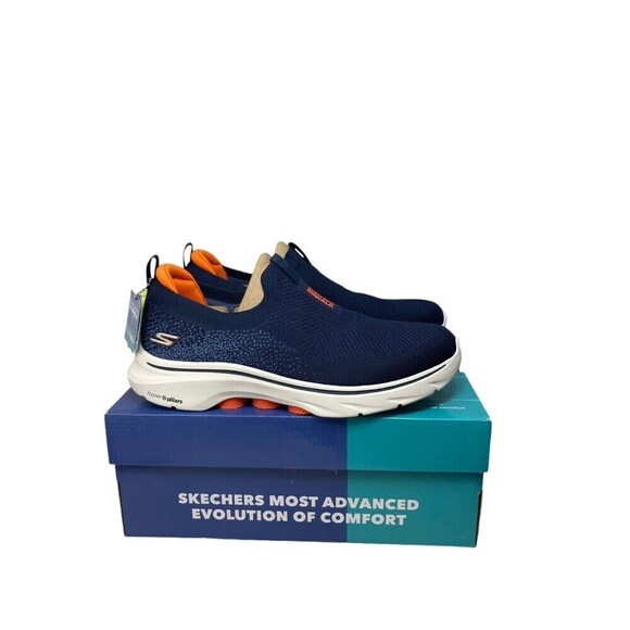 Skechers Walking Shoes Men\'s Size 11 Navy Orange Go Walk 7 Stretch Cushioning main image 5
